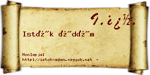 Istók Ádám névjegykártya