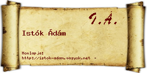 Istók Ádám névjegykártya